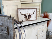 Load image into Gallery viewer, Longhorn Bull Farmhouse Sign
