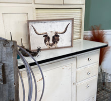 Load image into Gallery viewer, Longhorn Bull Farmhouse Sign
