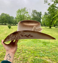 Load image into Gallery viewer, Burned Sunflower Cowboy Hat
