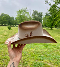 Load image into Gallery viewer, Burned Sunflower Cowboy Hat
