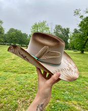 Load image into Gallery viewer, Burned Sunflower Cowboy Hat
