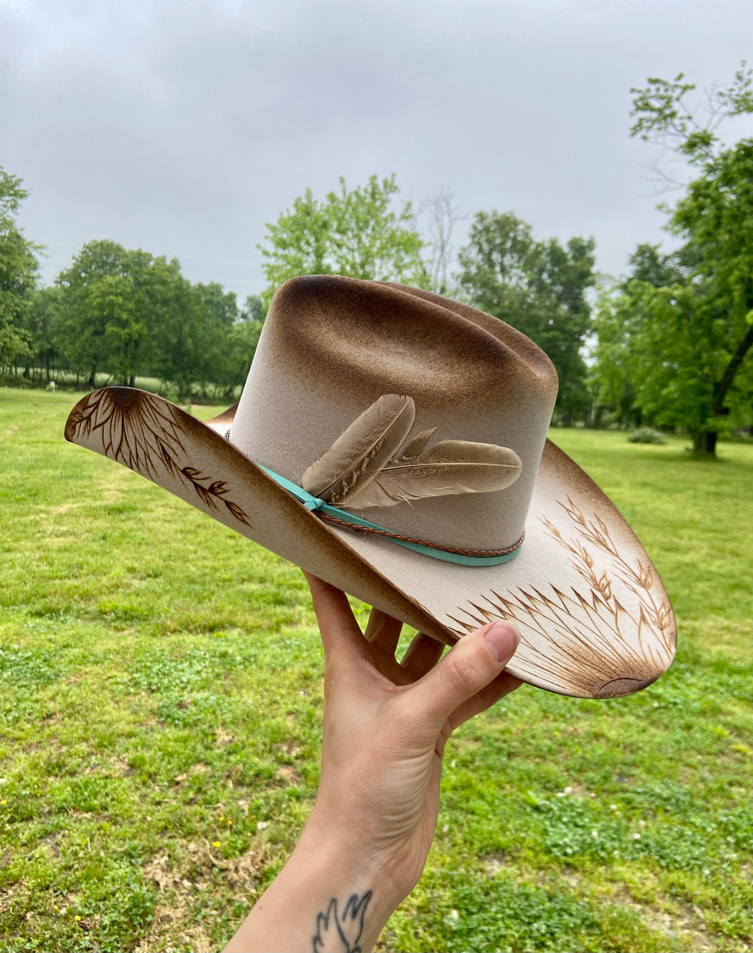 Burned Sunflower Cowboy Hat