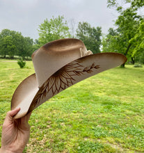Load image into Gallery viewer, Burned Sunflower Cowboy Hat

