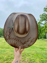 Load image into Gallery viewer, Burned Sunflower Cowboy Hat
