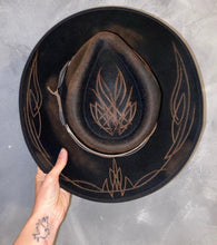 Load image into Gallery viewer, Pinstripe Custom Black Fedora
