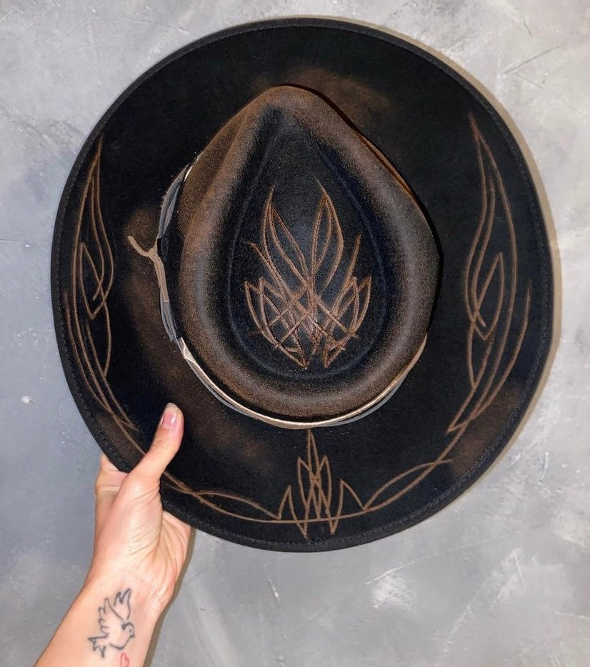 Pinstripe Custom Black Fedora