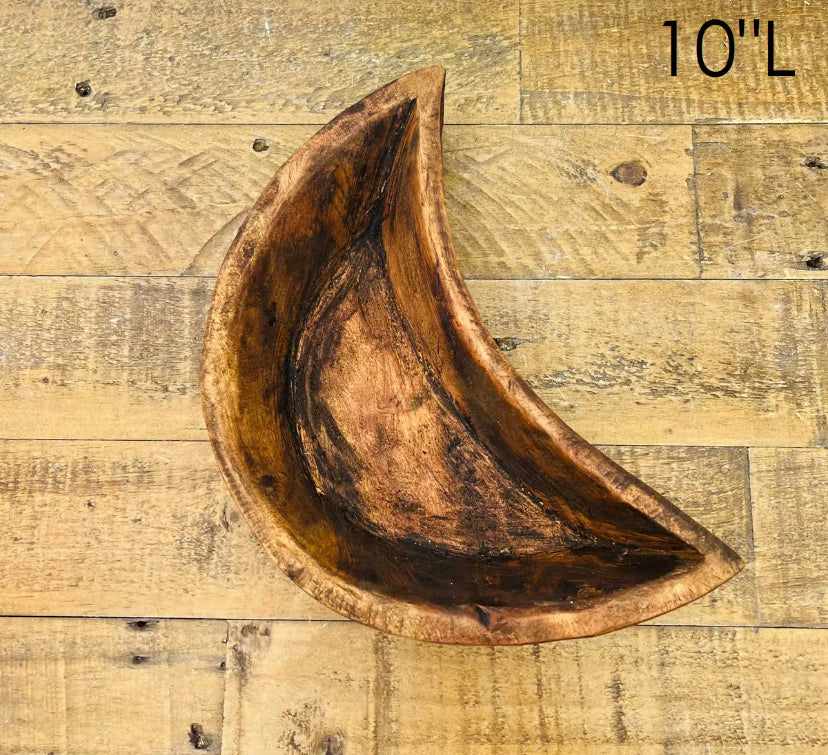 Natural Wooden Moon Bowl