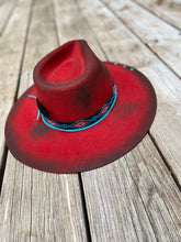Load image into Gallery viewer, Red Distressed Custom Burnt Hat

